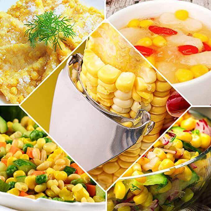 épluche - égrainé - coupé - épis - inoxydable - acier - inox - blé d'inde - épis de maïs - épluché - corn - Maïs - tranche - couteau