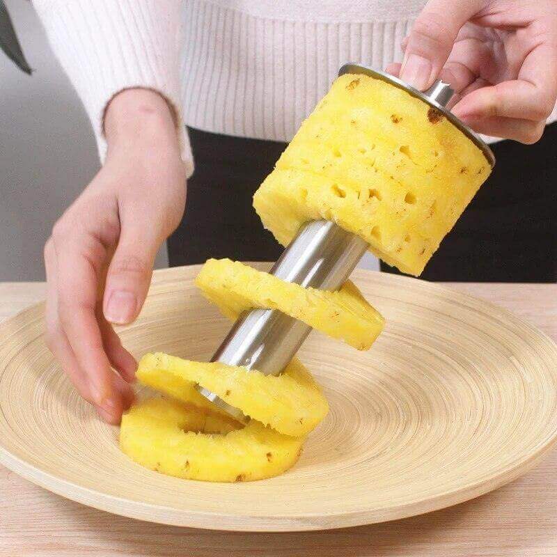 Ananas - inoxydable - tranche - ananas - coupé - cube - découpage - tranche - inox - qualité - lavable - résistant - rapidité - rapide